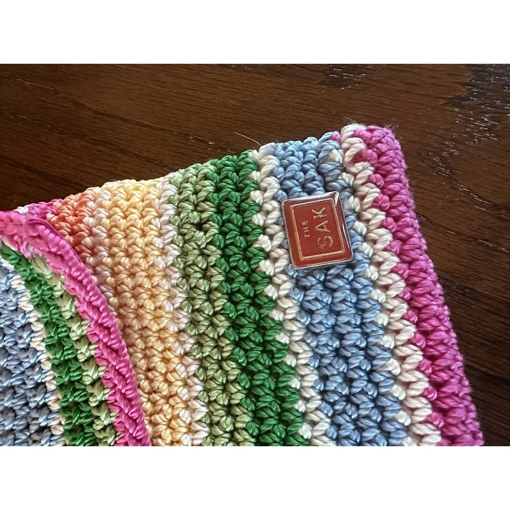 The Sak Boho Crochet California Dreamin Lined Shoulder Bag Hippie‎ 7 x 6